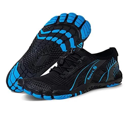 WateLves Water Shoes for Men Women Barefoot Quick-Dry Aqua Sock | Outdoor Athletic Sport Shoes (M-Black/Blue, 40) thumbnail 4