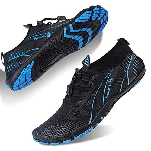 WateLves Water Shoes for Men Women Barefoot Quick-Dry Aqua Sock | Outdoor Athletic Sport Shoes (M-Black/Blue, 40) thumbnail 5