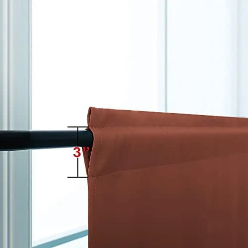 KOUFALL Terracotta Curtain Valances for Kitchen Windows | Blackout, Rustic Farmhouse Style, 52x18 inch thumbnail 5