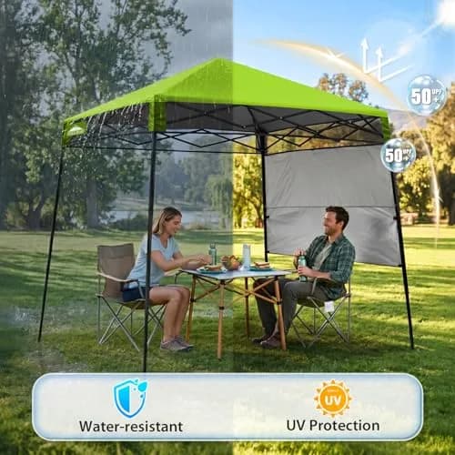 EAGLE PEAK 8x8 Pop Up Canopy Tent, Compact Backpack, Green | Portable Sun Shelter for Outdoors thumbnail 4