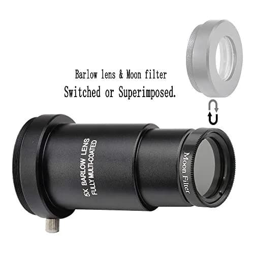 Starboosa 5X Barlow Lens & Moon Filter Kit for 1.25-Inch Telescopes | Enhances Magnification & Lunar Imaging thumbnail 4