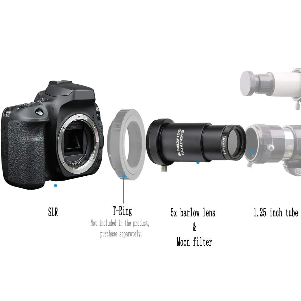 Starboosa 5X Barlow Lens & Moon Filter Kit for 1.25-Inch Telescopes | Enhances Magnification & Lunar Imaging - view 5