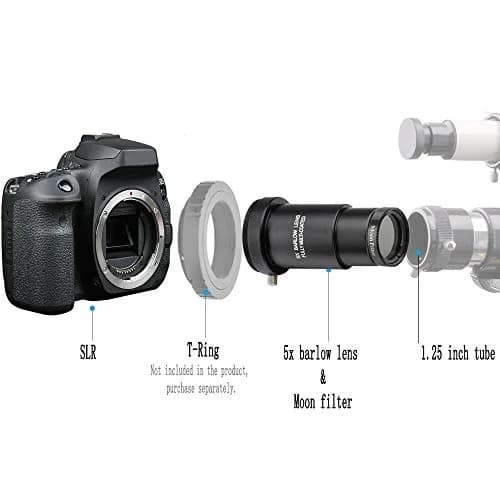 Starboosa 5X Barlow Lens & Moon Filter Kit for 1.25-Inch Telescopes | Enhances Magnification & Lunar Imaging thumbnail 5