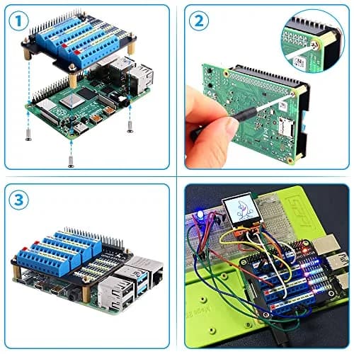 GeeekPi GPIO Screw Terminal Block Breakout Board HAT for Raspberry Pi | GPIO Expansion Module with Status LEDs thumbnail 7