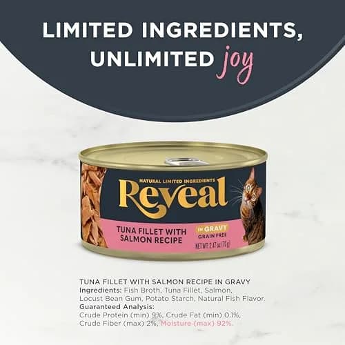 Reveal - Grain Free | Wet Canned Cat Food | 2.47oz (70g) x 24 | Natural, No Additives, Limited Ingredients thumbnail 3