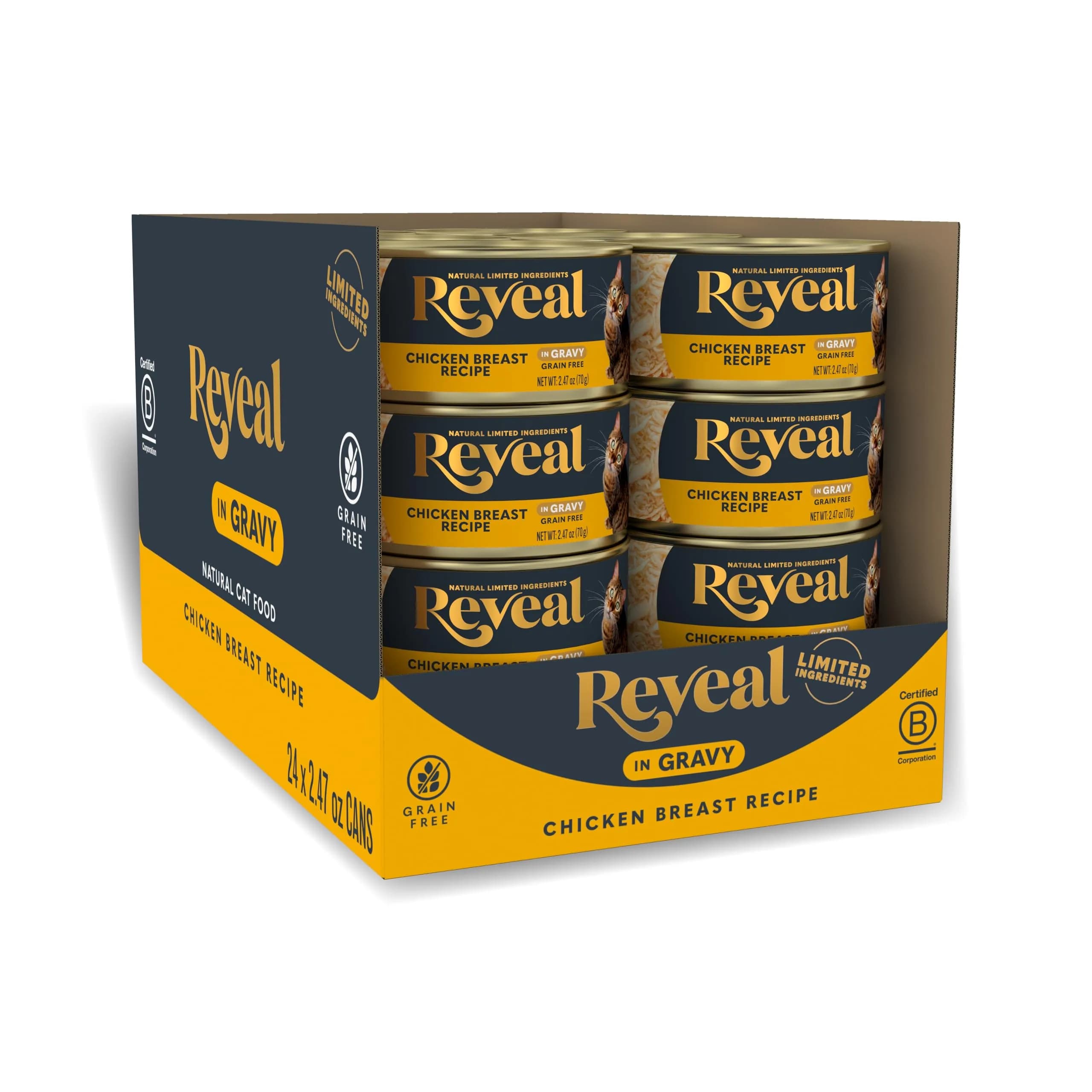 Reveal Chicken Breast in Gravy Wet Cat Food 24-Pack 2.47 oz Cans | Natural, Grain-Free, Limited Ingredient
