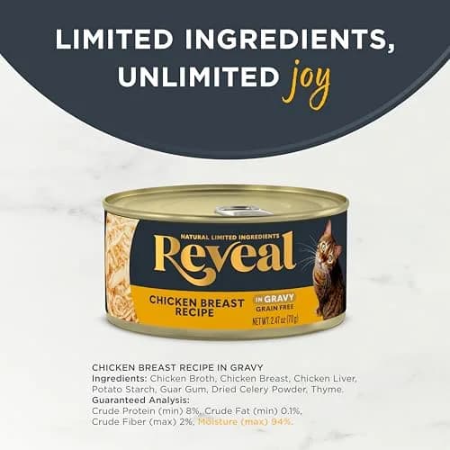 Reveal Chicken Breast in Gravy Wet Cat Food 24-Pack 2.47 oz Cans | Natural, Grain-Free, Limited Ingredient thumbnail 3