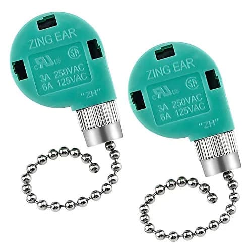 Cenipar ZE-268s6 Ceiling Fan Switch 2 Pack | 3-Speed 4-Wire Pull Chain for Fans & Lights thumbnail 1