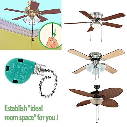 Cenipar ZE-268s6 Ceiling Fan Switch 2 Pack | 3-Speed 4-Wire Pull Chain for Fans & Lights thumbnail 7