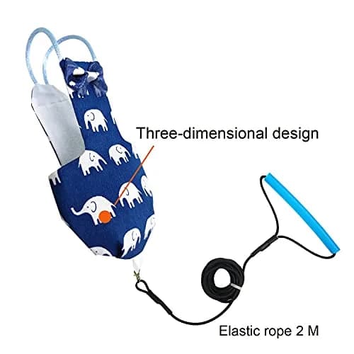 VANFAVORI Bird Diaper Flight Suit with 80-inch Leash S Elephant | Bird Pet Diaper & Leash thumbnail 2