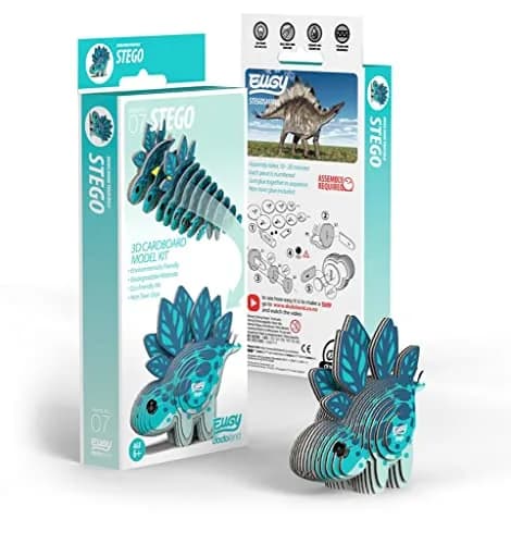 EUGY Stegosaurus 3D Puzzle 32 Piece | Fun Dinosaur Paper Craft Kit for Kids 6+ thumbnail 2