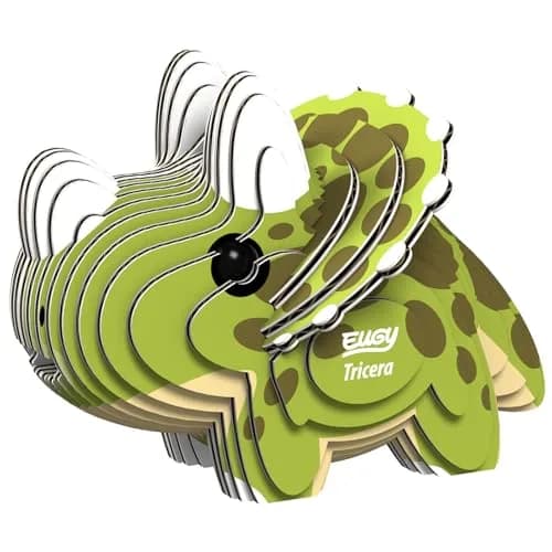EUGY Triceratops 3D Puzzle 79mm L x 182mm H x 25mm W (28 Pieces) | Educational STEM Toy for Kids 6+ thumbnail 1
