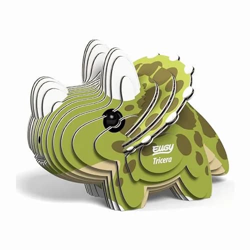 EUGY Triceratops 3D Puzzle 79mm L x 182mm H x 25mm W (28 Pieces) | Educational STEM Toy for Kids 6+ thumbnail 4