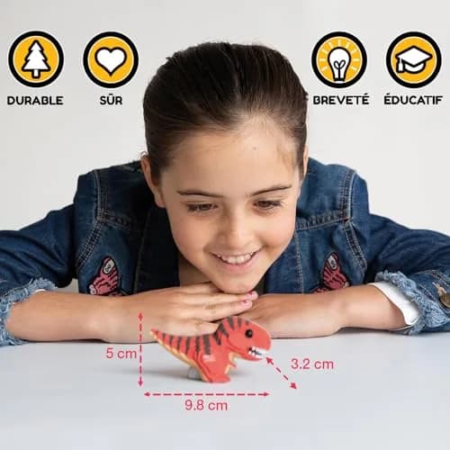EUGY Triceratops 3D Puzzle 79mm L x 182mm H x 25mm W (28 Pieces) | Educational STEM Toy for Kids 6+ thumbnail 6