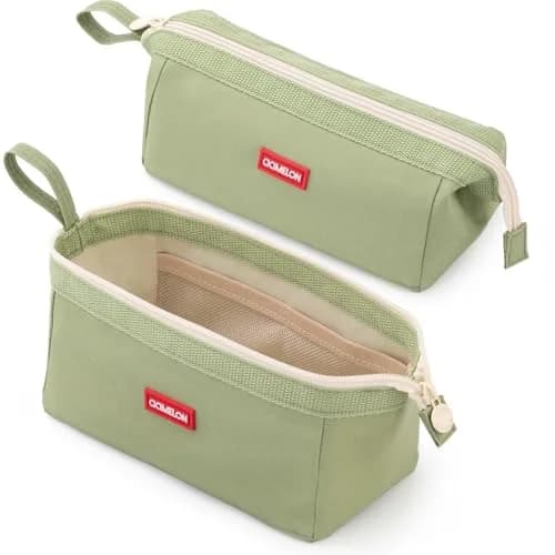CICIMELON Large Capacity Pencil Case Pouch for School & Office | Organize 30-50 Pens & Gadgets (Green) thumbnail 1