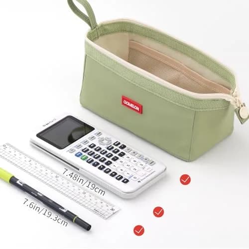 CICIMELON Large Capacity Pencil Case Pouch for School & Office | Organize 30-50 Pens & Gadgets (Green) thumbnail 3