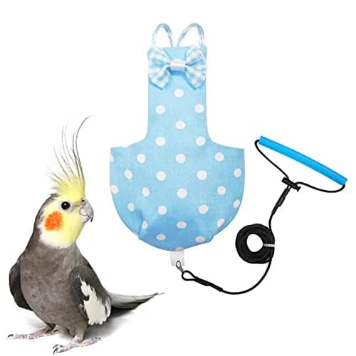 VANFAVORI Bird Diaper Flight Suit with Leash S Size | Lightweight, Waterproof Bird Diaper for Small Birds thumbnail 1