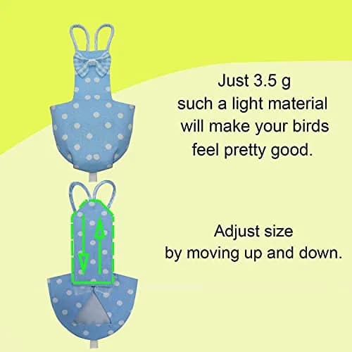 VANFAVORI Bird Diaper Flight Suit with Leash S Size | Lightweight, Waterproof Bird Diaper for Small Birds thumbnail 4