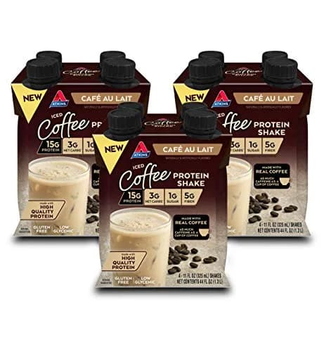 Atkins Café au Lait Iced Coffee Protein Shake 15g Protein, 3g Net Carb, 12 Count | Keto Friendly, Gluten Free thumbnail 1