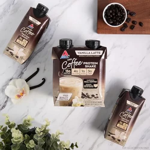 Atkins Vanilla Latte Protein Shake 330ml (11 Fl Oz) | 15g Protein, Gluten-Free, Keto-Friendly thumbnail 5