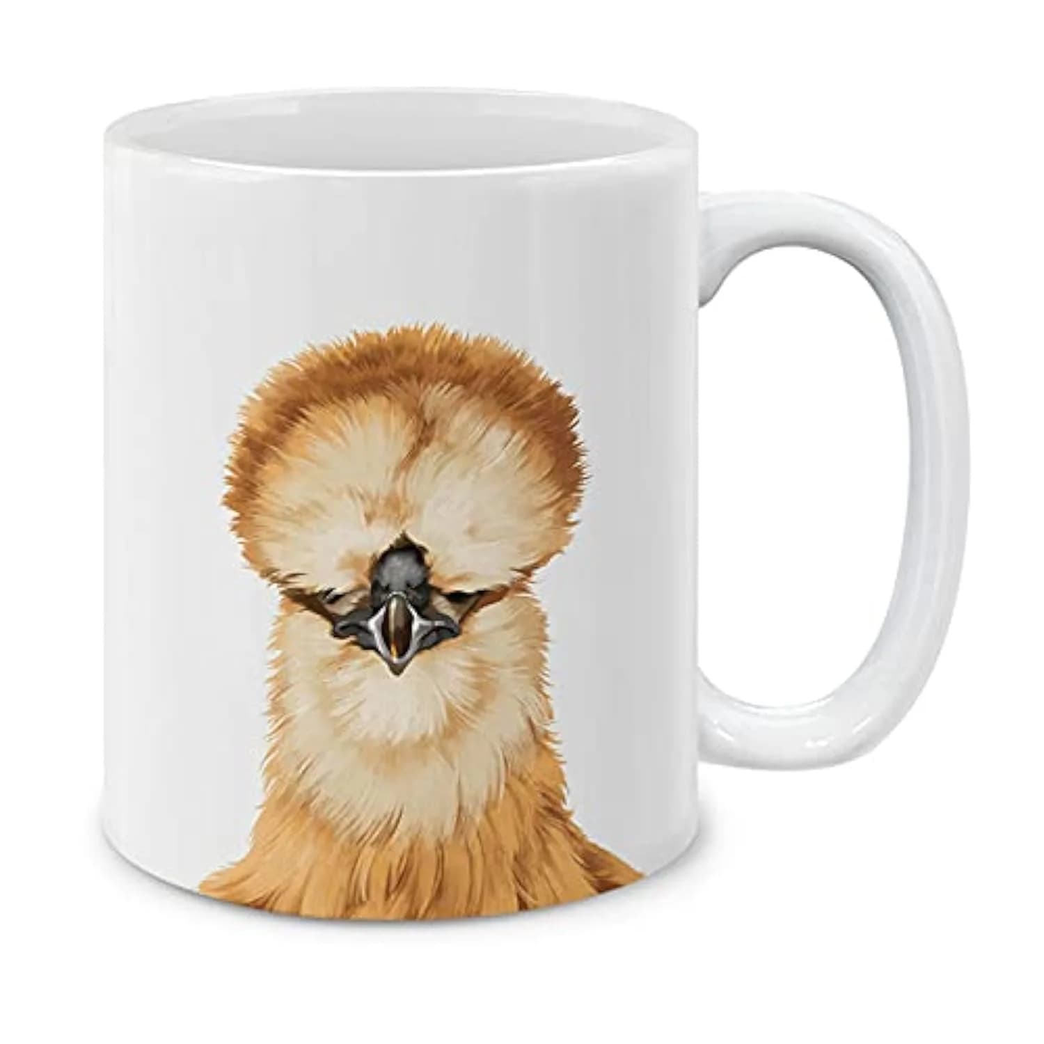 MUGBREW Cute Animal Black Bear Ceramic Coffee Mug 11 OZ | Unique Animal Design for Daily Use — Silkie Chicken