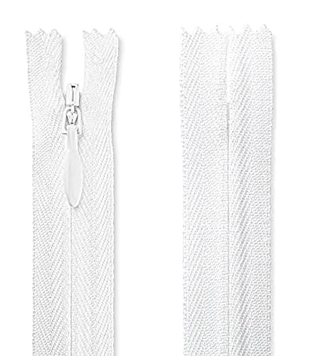 Lakesstory Invisible White Zipper 36 Inch (91.4 cm) | Non-Separating Closed-End Nylon Zipper for Sewing thumbnail 2