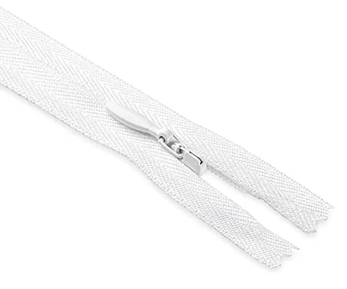 Lakesstory Invisible White Zipper 36 Inch (91.4 cm) | Non-Separating Closed-End Nylon Zipper for Sewing thumbnail 3
