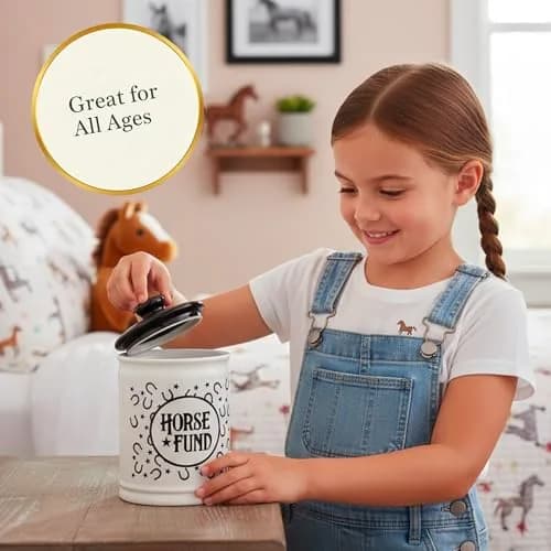 Cottage Creek Horse Fund Piggy Bank 6in Ceramic Money Jar | Equestrian Gift for Horse Lovers thumbnail 5