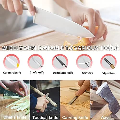 CWOVRS Diamond Sharpening Plate 18cm (7") Double-Sided 600/1200 Grit with Non-Slip Base thumbnail 5