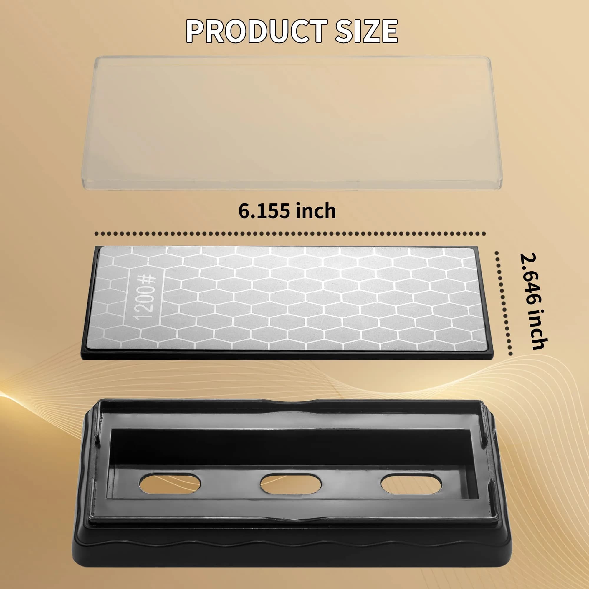 CWOVRS Diamond Sharpening Plate 18cm (7") Double-Sided 600/1200 Grit with Non-Slip Base - view 6