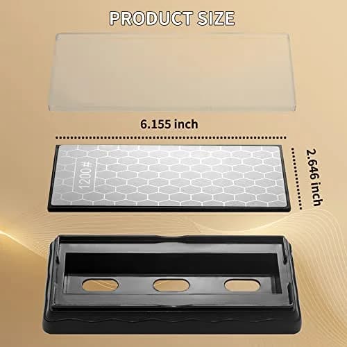 CWOVRS Diamond Sharpening Plate 18cm (7") Double-Sided 600/1200 Grit with Non-Slip Base thumbnail 6