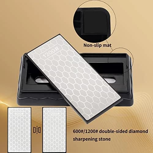 CWOVRS Diamond Sharpening Plate 18cm (7") Double-Sided 600/1200 Grit with Non-Slip Base thumbnail 3