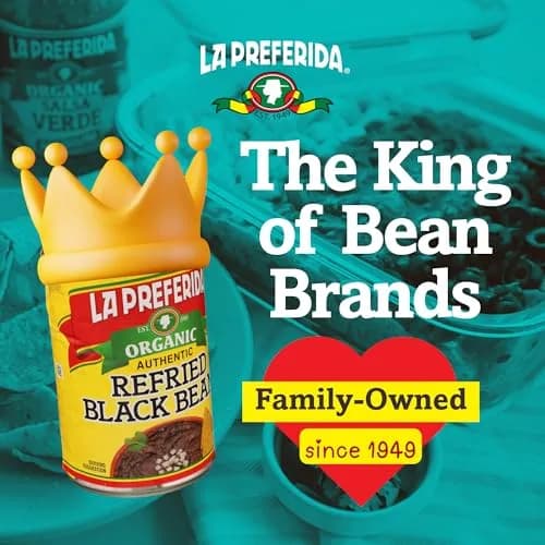 LA PREFERIDA Bean Refried Black Organic 15 oz | Vegan, Kosher, Fat-Free thumbnail 5