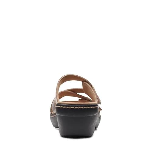 Clarks Collection Merliah Karli Wedge Sandal Metallic Leather 2 inch (50mm) | Metallic Leather Strappy Wedge Sandal thumbnail 9