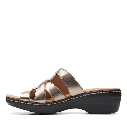 Clarks Women's Merliah Karli Wedge Sandal, Metallic Leather, US Size 8 | Summer Casual Comfort thumbnail 8