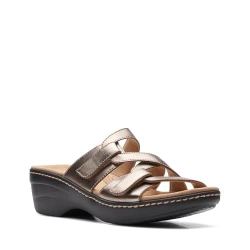 Clarks Women's Merliah Karli Wedge Sandal, Metallic Leather, US Size 8 | Summer Casual Comfort thumbnail 5
