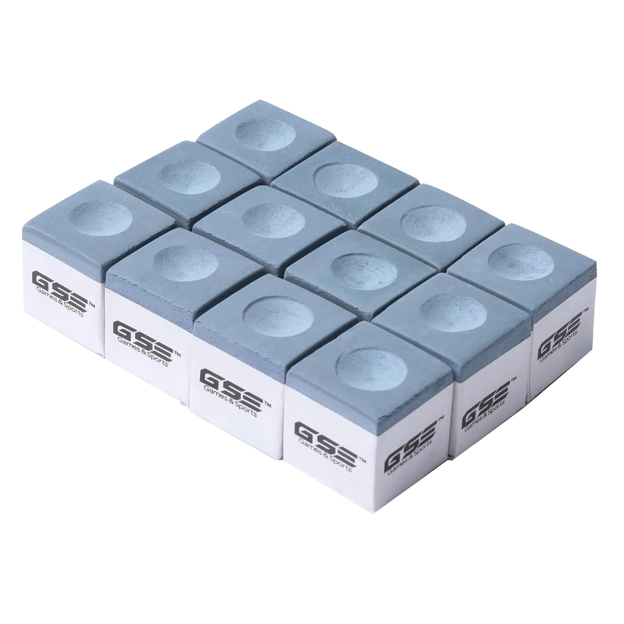 GSE Games & Sports Expert 12-Pack Billiard Pool Cue Chalks Gray | Smooth Coating for Perfect Shots