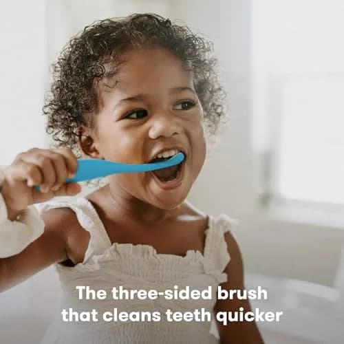 Frida Triple-Angle Toothhugger Toddler Toothbrush | Cleans All Sides, 2+ Years, Blue thumbnail 2