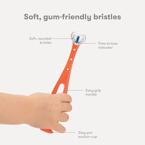 Frida Baby Triple-Angle Toothhugger Toddler Toothbrush 2 Years+ Pink | Cleans All Sides at Once thumbnail 4