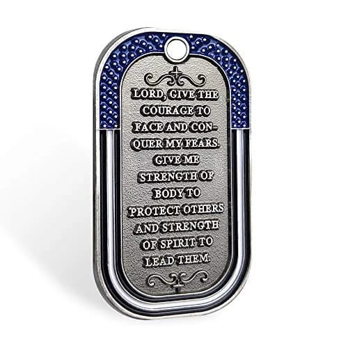 E-Coin Police Officer Prayer Challenge Coin Dog Tag Necklace Pendant Jewelry | St Michael The Archangel | 1.10" W x 1.97" H | Unisex thumbnail 3