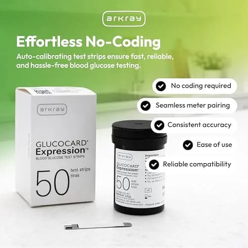 Arkray Glucocard Expression Blood Glucose Test Strips 150 Count No Coding | Fast, Accurate, Comfortable thumbnail 4