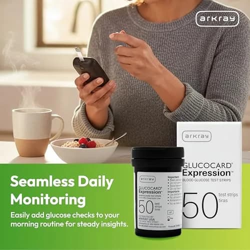 Arkray Glucocard Expression Blood Glucose Test Strips 150 Count No Coding | Fast, Accurate, Comfortable thumbnail 5
