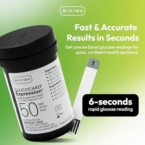 Arkray Glucocard Expression Blood Glucose Test Strips 150 Count No Coding | Fast, Accurate, Comfortable thumbnail 2