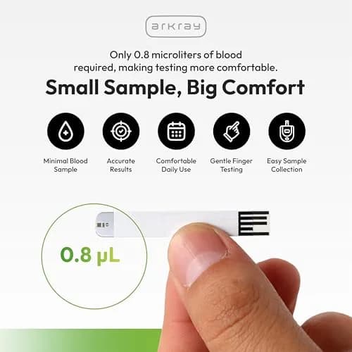 Arkray Glucocard Expression Blood Glucose Test Strips 150 Count No Coding | Fast, Accurate, Comfortable thumbnail 3