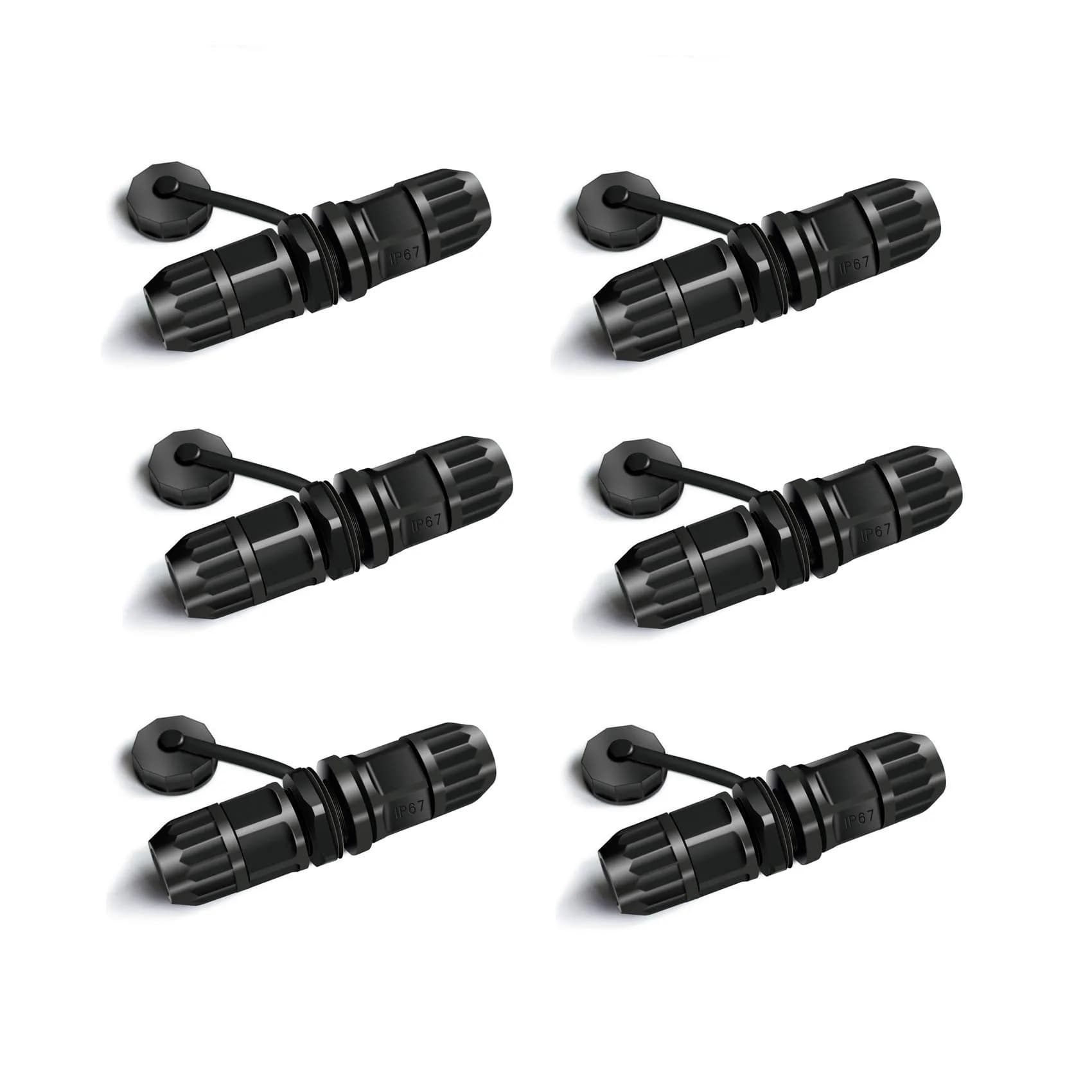 YIOVVOM Waterproof RJ45 Coupler Cat 6 Outdoor Ethernet Connector 110mm (4.33 inch) 6-Pack | IP67 Rated for Harsh Environments — 4.33 inches