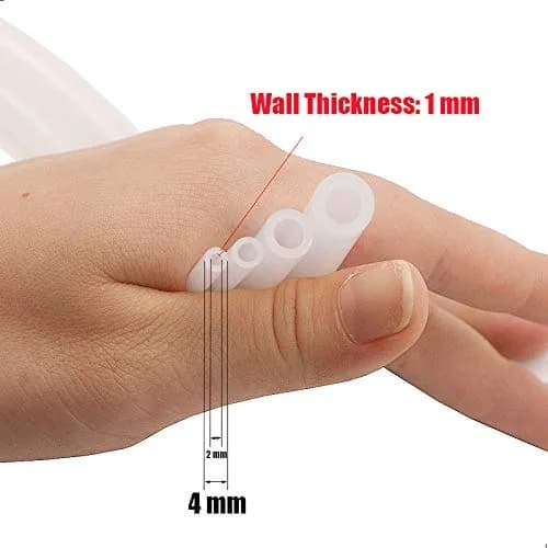 QJZXUEZHEN Silicone Tube 2mm ID x 4mm OD | Clear Flexible Silicone Rubber Tubing for Liquids & Gases in India thumbnail 2