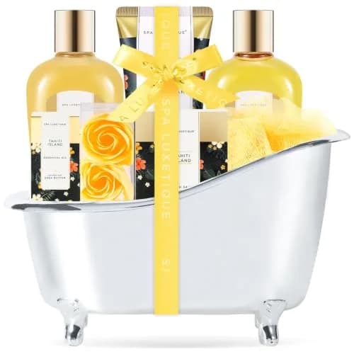 spa luxetique Spa Gift Baskets for Women, 8PCS Yellow | Brighten Skin & Relax thumbnail 1