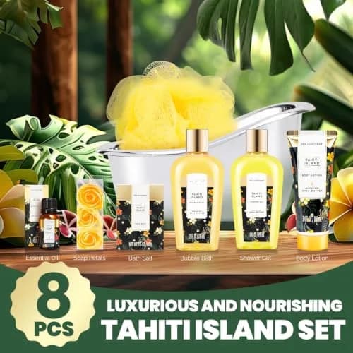 spa luxetique Spa Gift Baskets for Women, 8PCS Yellow | Brighten Skin & Relax thumbnail 2