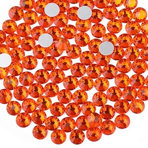 Beadsland Flat Back Crystal Rhinestones, SS10, 1440pcs, Orange | Sparkle for Crafts & Nails thumbnail 1