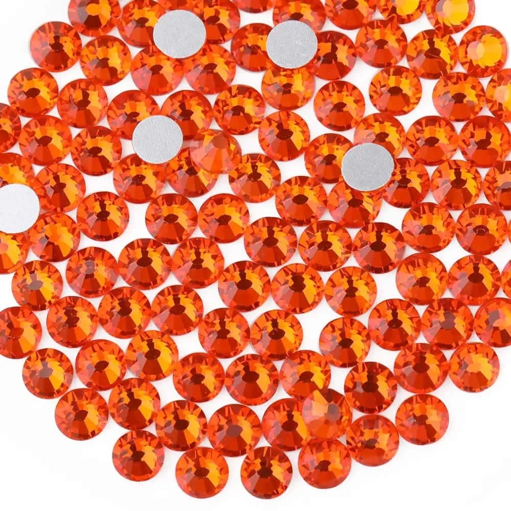 Beadsland Flat Back Crystal Rhinestones, SS10, 1440pcs, Orange | Sparkle for Crafts & Nails